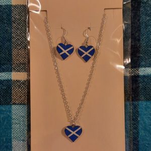 Saltire heart earrings and necklace set
