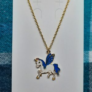 Winged unicorn necklace